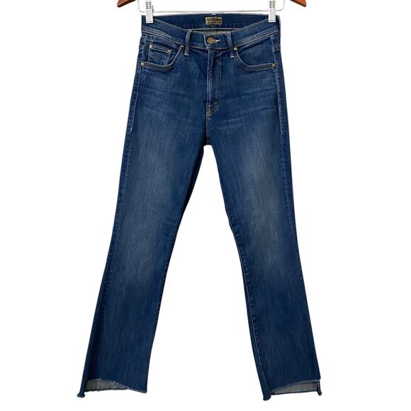 Mother Insider Crop Step Fray Jeans US 25 Not Rough Enough Blue Denim Raw Hem - Picture 6 of 14